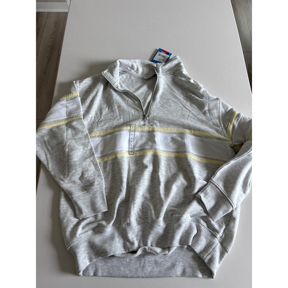 DSG Girls So Soft Half Zip Pullover Sweatshirt Light Heather Grey XL 14-16 NEW